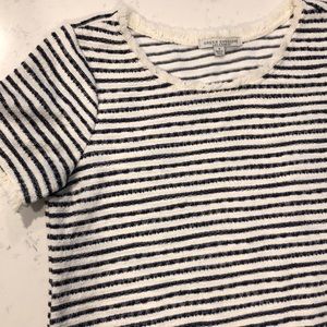 Green Envelope Los Angles blue & white stripe top
